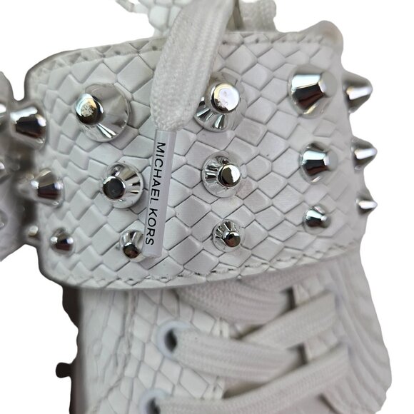 NWT/NWOB Michael Michael Kors Leather Grove Studded Platform Sneakers Size 9 - Picture 8 of 12
